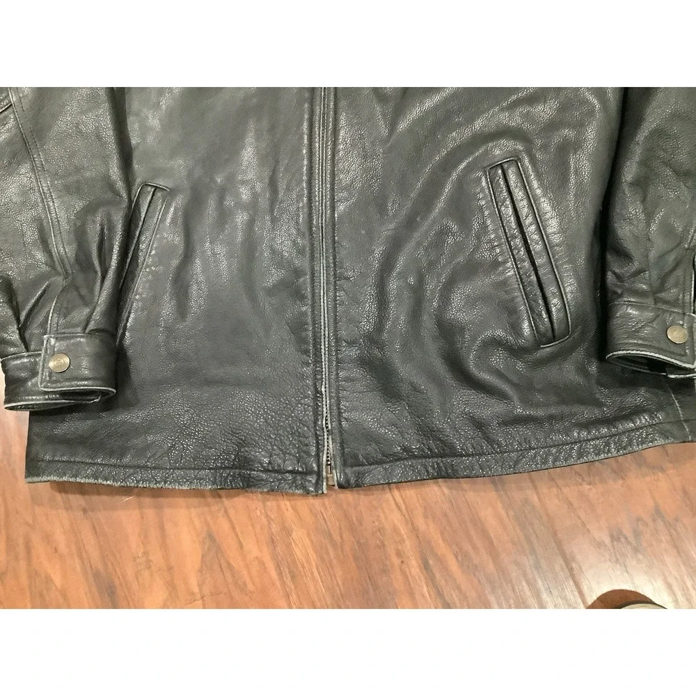 🔥Vintage Protocol by Pan United Leather Bomber jacket Mens Size M 88076